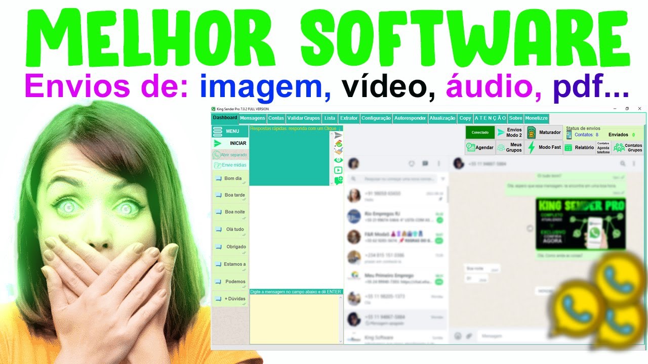 Software Disparador Para WhatsApp Disparos em Massa Envios de imagens, vídeos, áudios, pdfs e muito.