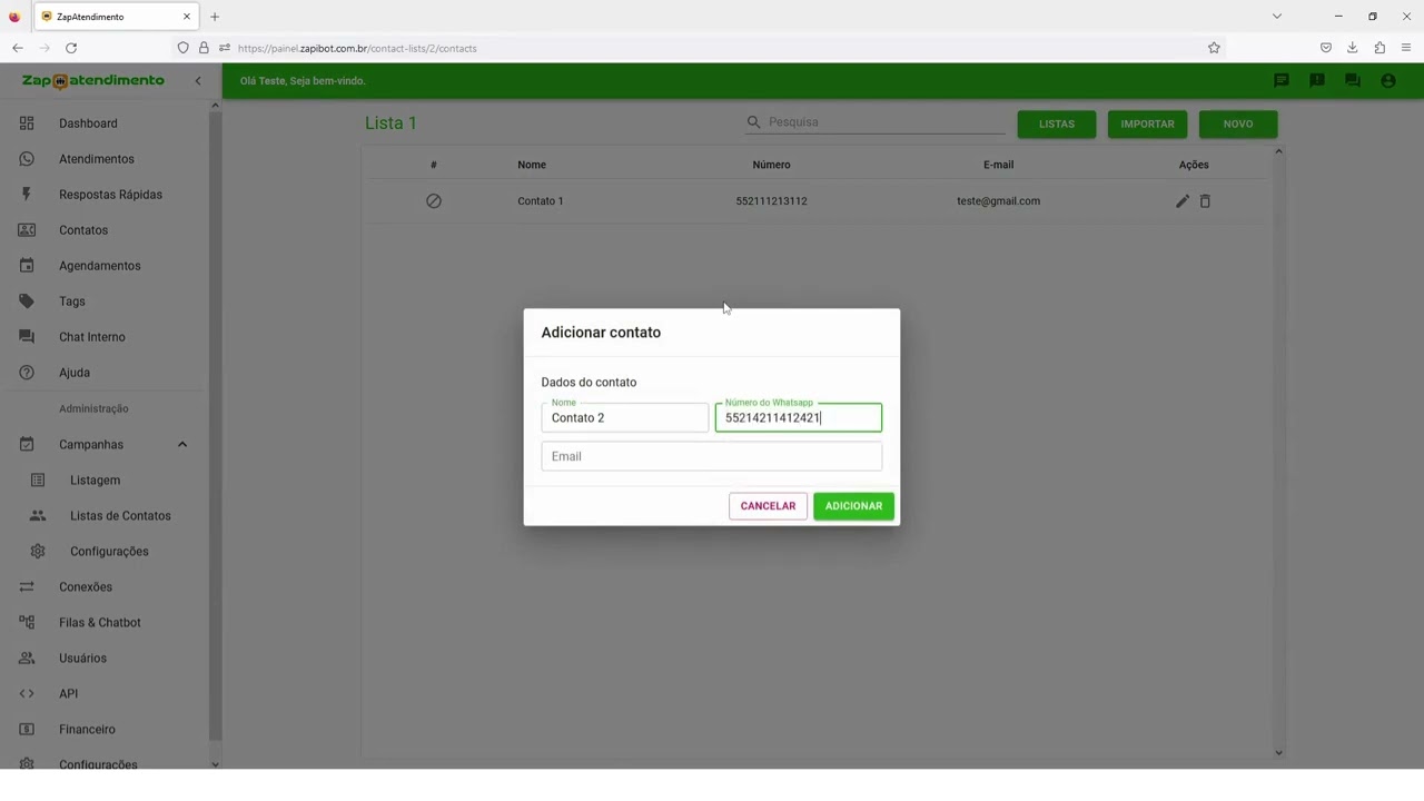 4 – Whaticket – Campanhas & Lista de Contatos
