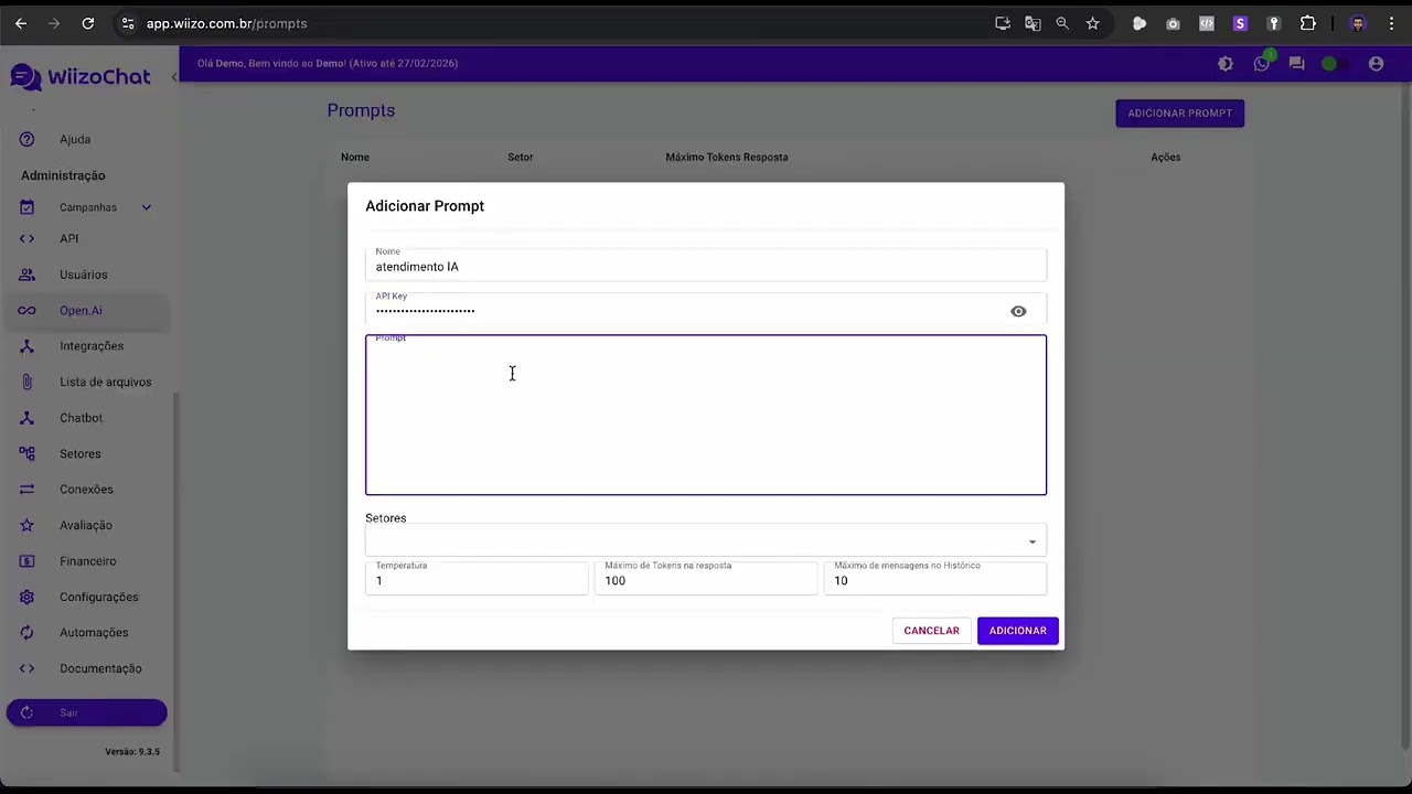 Tutorial WHATICKET – Como conectar o ChatGPT – CRM Whatsapp – Chatbot