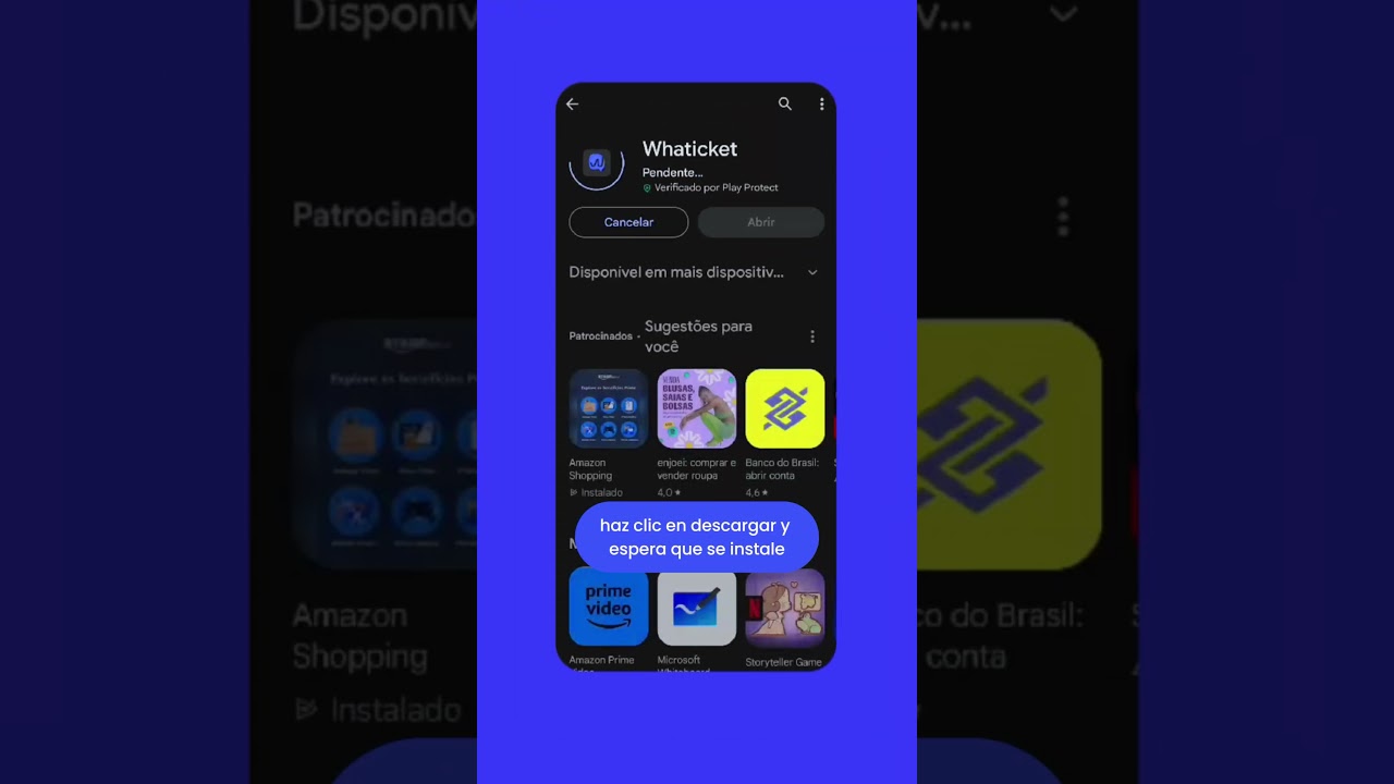 Descarga Whaticket desde tu android 💙#descarga #whaticket #hack #ventas