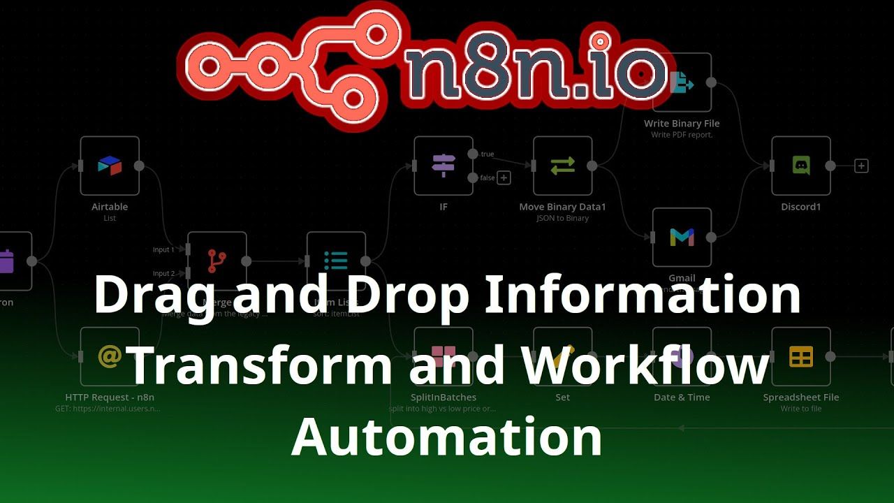 n8n – a fair use code, self hosted info transform & workflow automation tool w/ drag and drop ease.