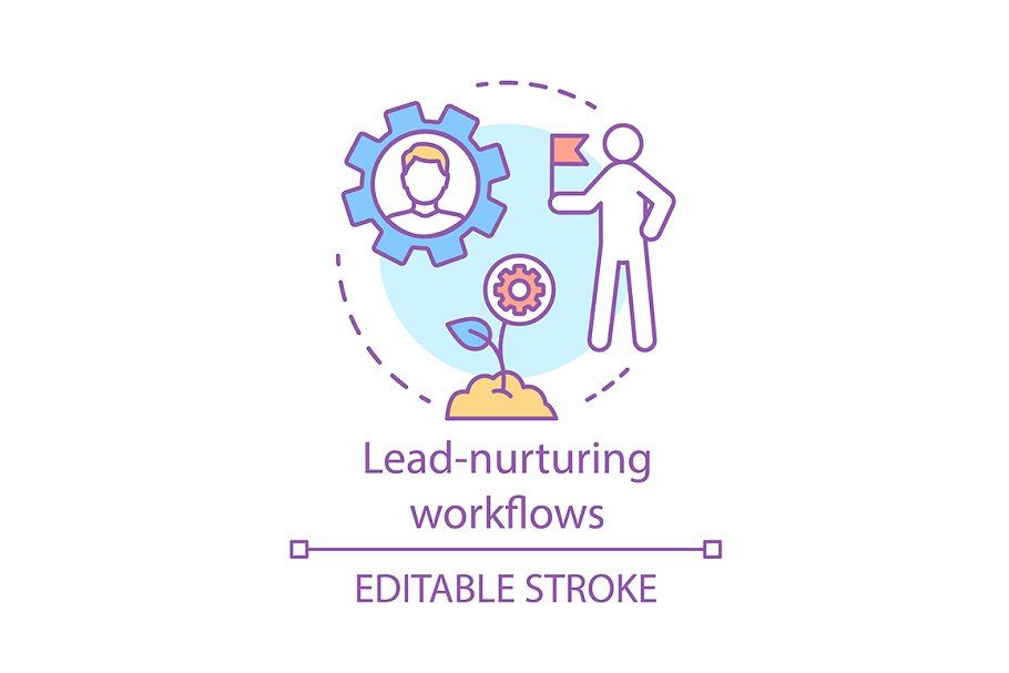 Lead-nurturing workflows icon  Custom-Designed Icons