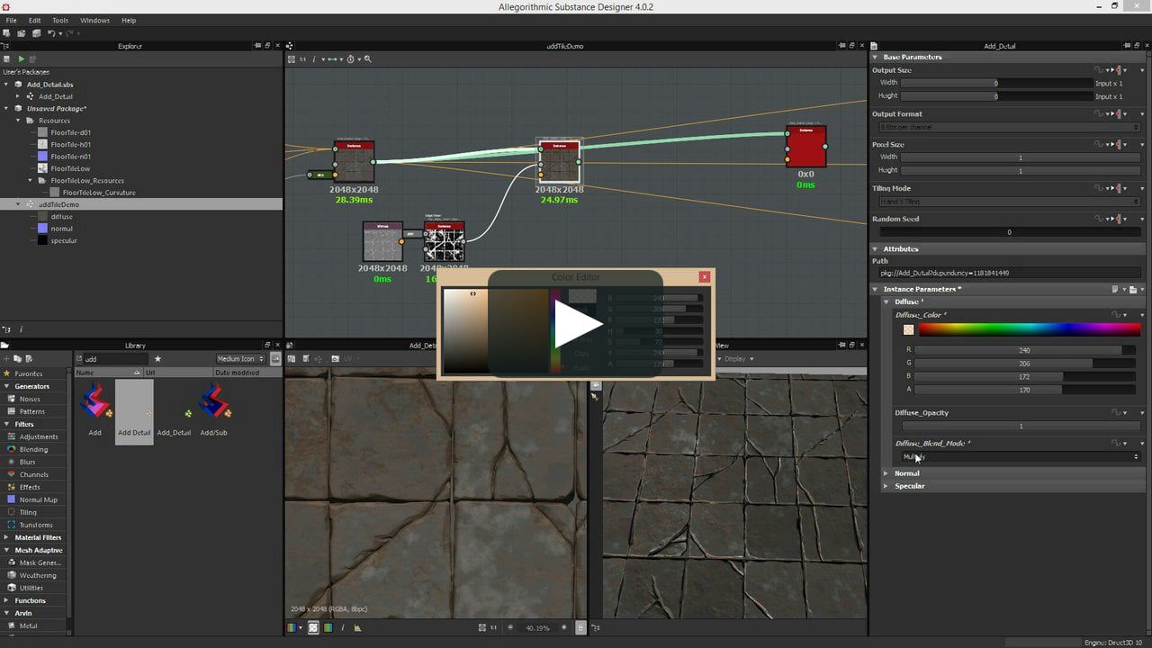 Allegorithmic Substance Designer Resource – Add Detail Node